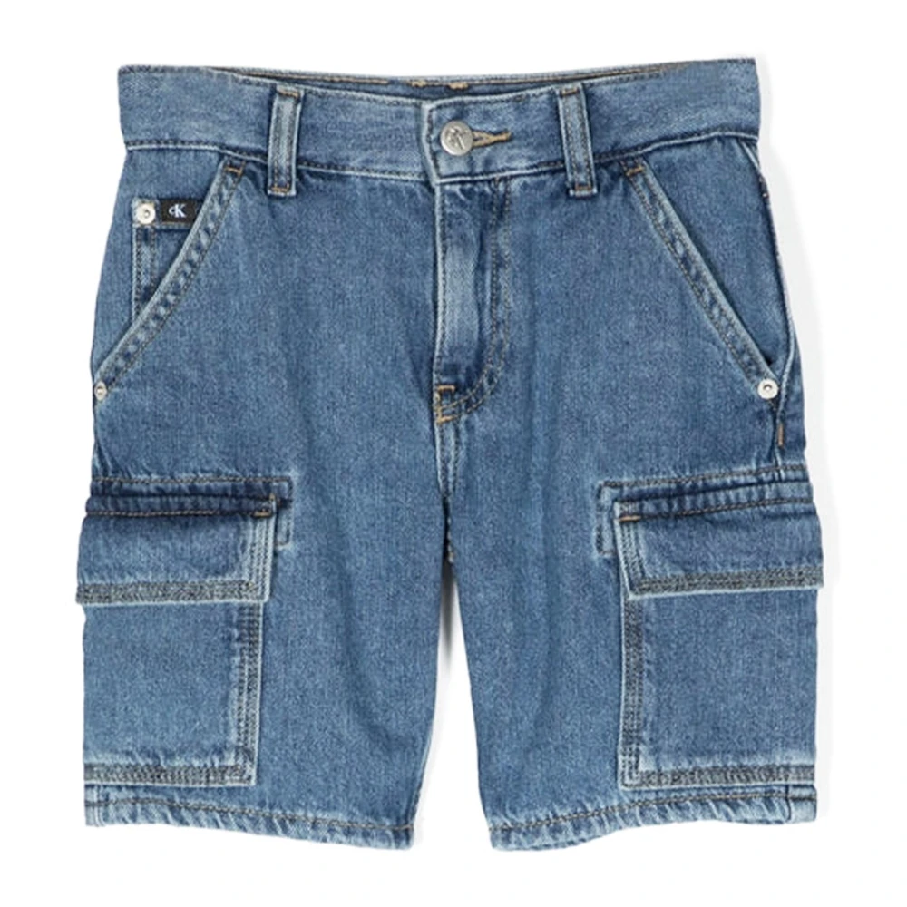 Calvin Klein Jeans Boys Blue Shorts, 14 Y, Denim Bermuda Shorts