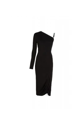 One Shoulder Cord Detail Dress