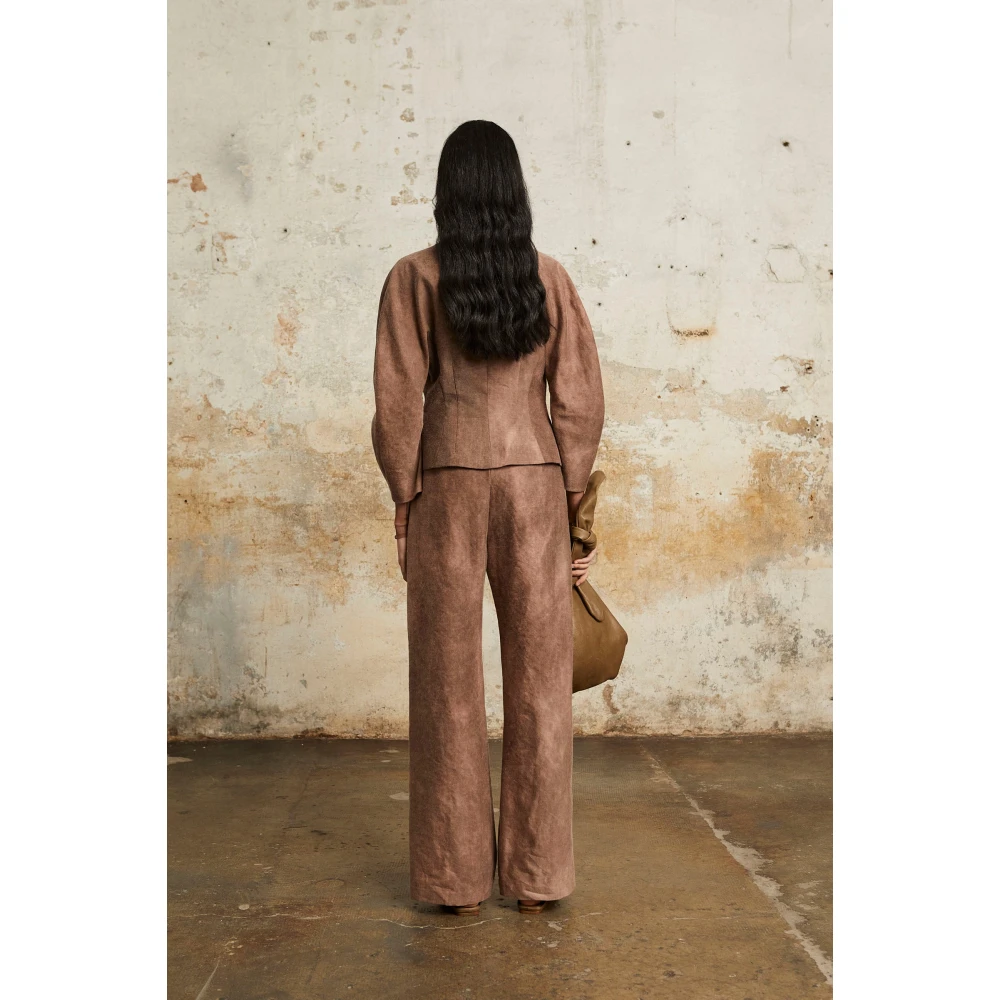 Cortana Ruth hoog getailleerde fade klei broek Brown Dames
