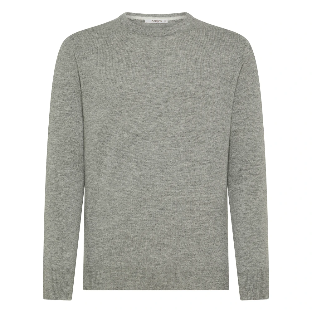 Kangra Grijze Wol Kasjmier Trui Aw24 Gray Heren