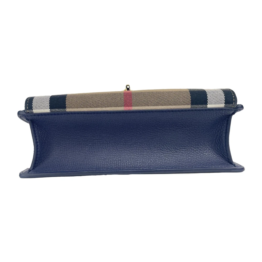 Burberry Blauw geruite leren crossbody tas Multicolor Dames
