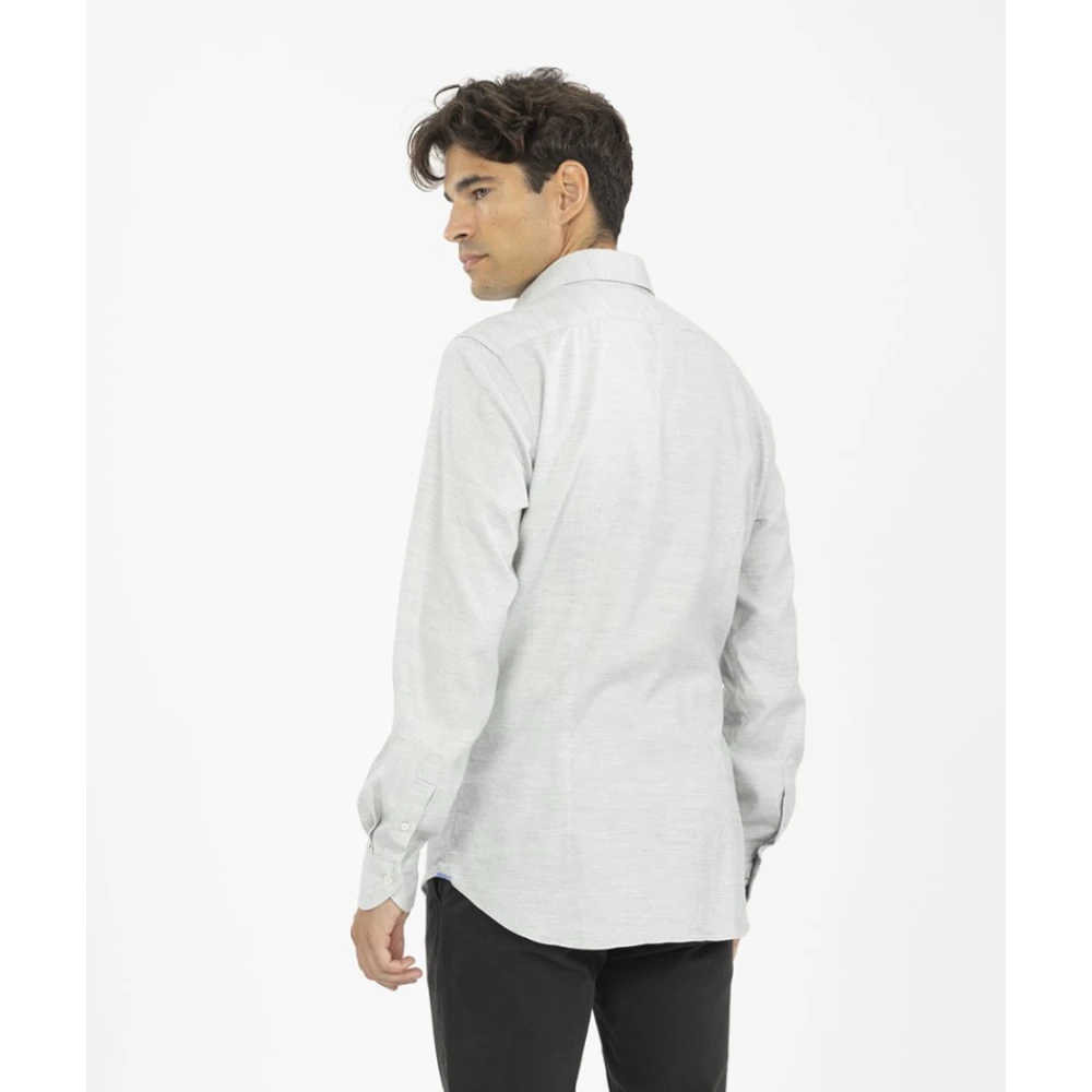 Xacus Italiaans Medium Kraag Flanellen Overhemd Gray Heren