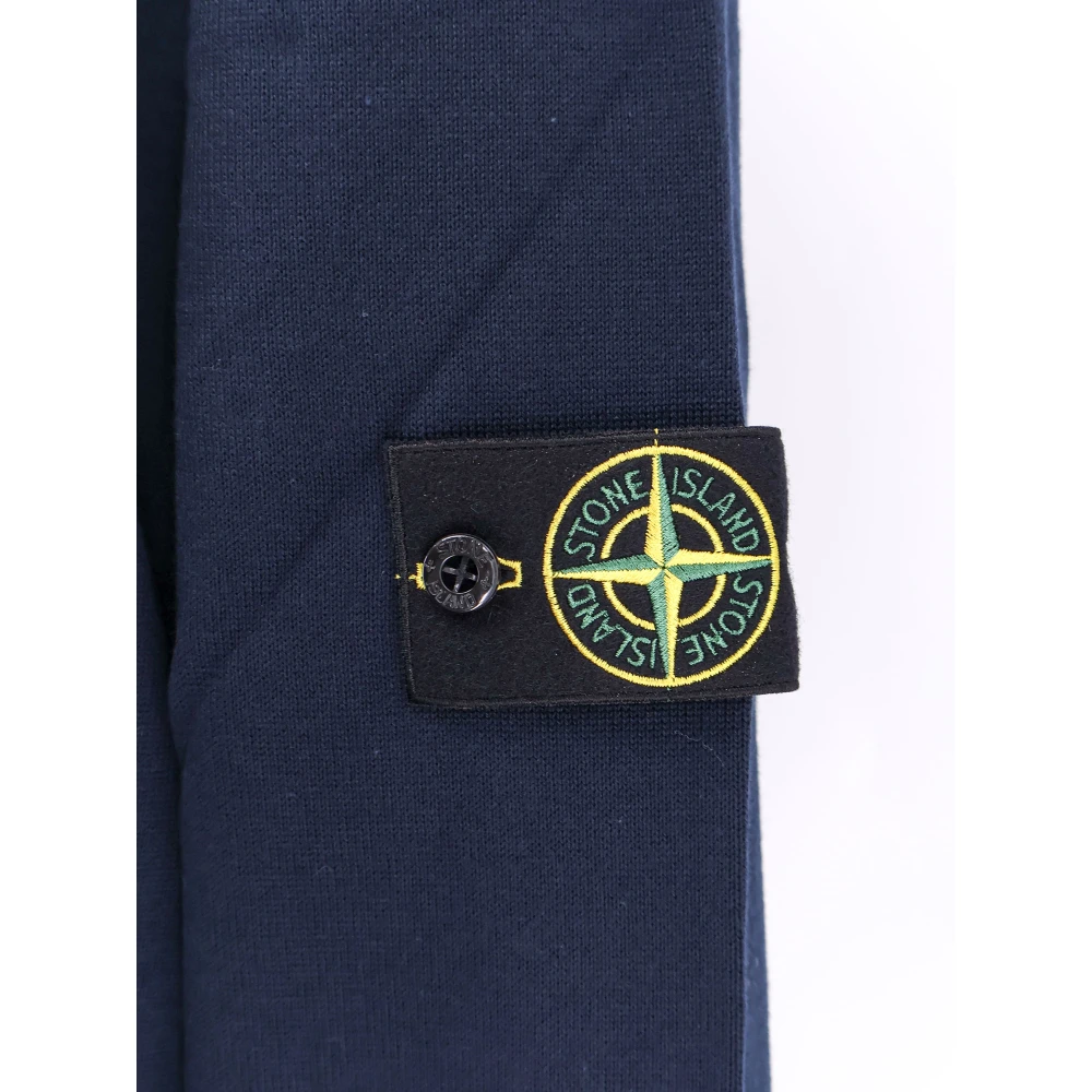 Stone Island Geribbelde Katoenen Crew-Neck Sweater Blue Heren