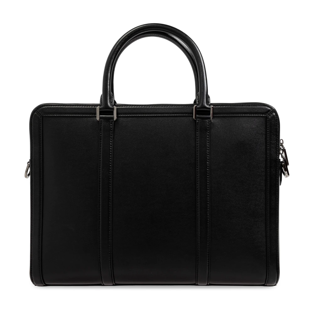 Dolce & Gabbana Leren Aktetas Black Heren
