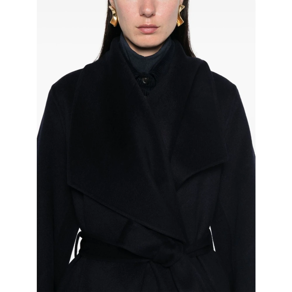 IVY OAK Minimalistische wollen jas met reverskraag Black Dames