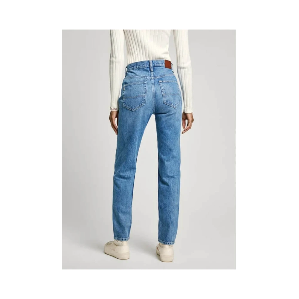 Pepe Jeans Slim Fit Hoge Taille 5-Pocket Denim Blue Dames