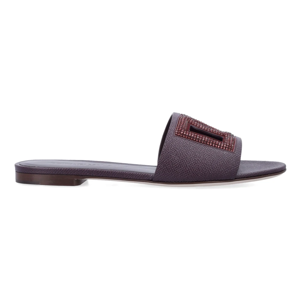 Dolce & Gabbana Women's Purple Bianca Flat Slide - Sliders - 6 Uk - Shoes