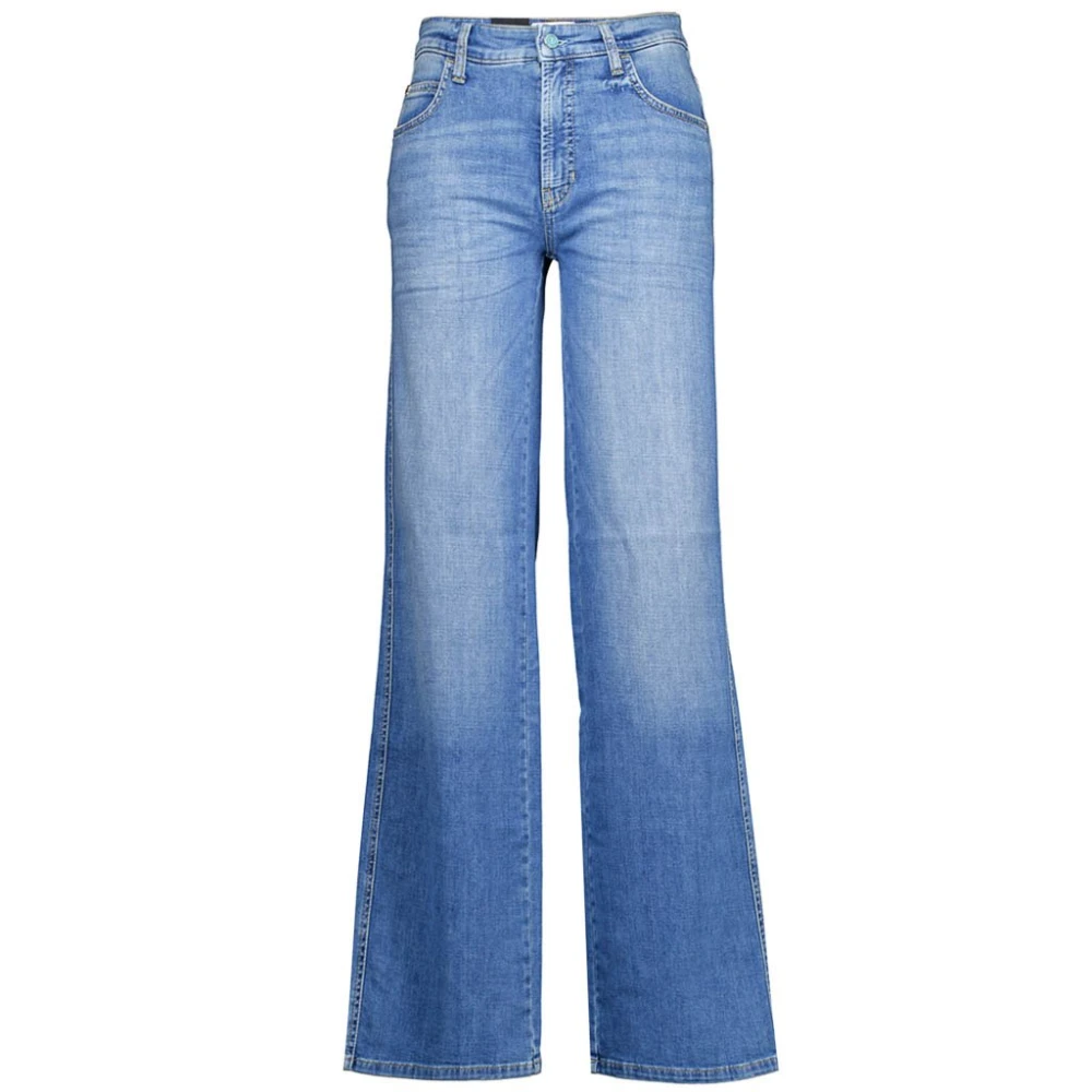 CAMBIO Wide fit jeans met knoop- en ritssluiting model 'AIMEE'