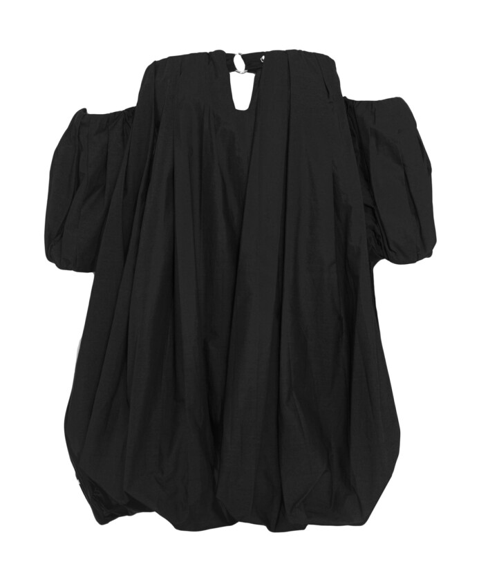 black-off-shoulder-balloon-dress
