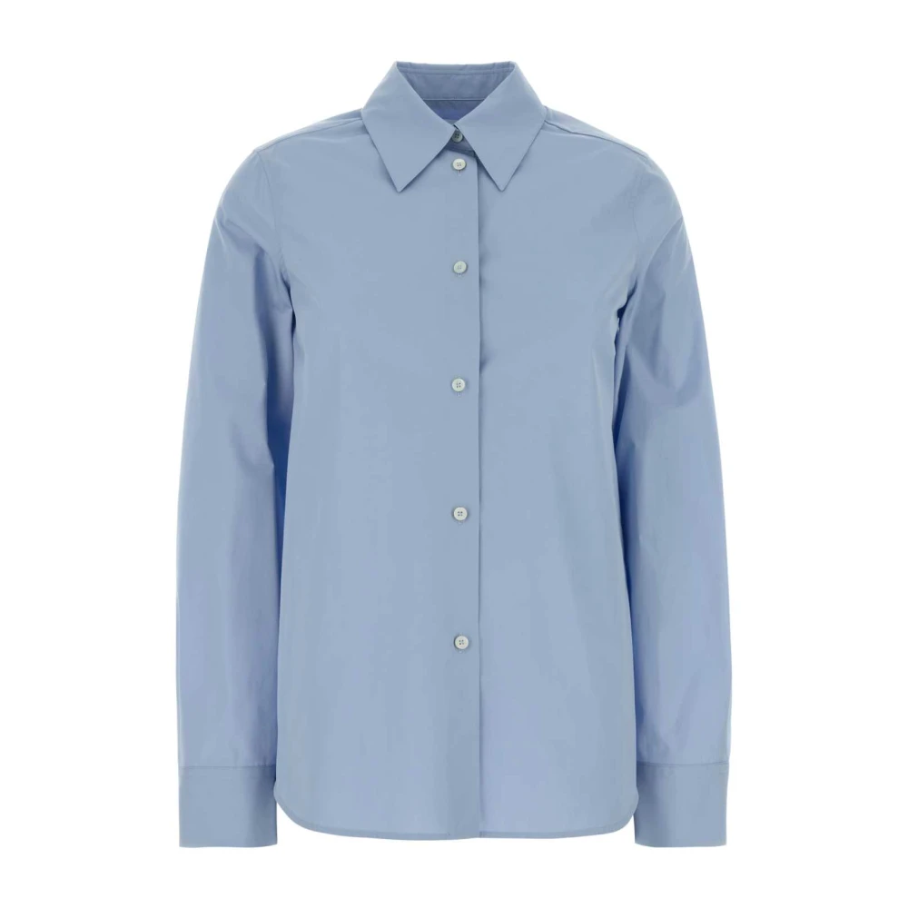 Jil Sander Women's Blue Cotton Poplin Shirt - Shirts - Xs - Blouses & Shirts