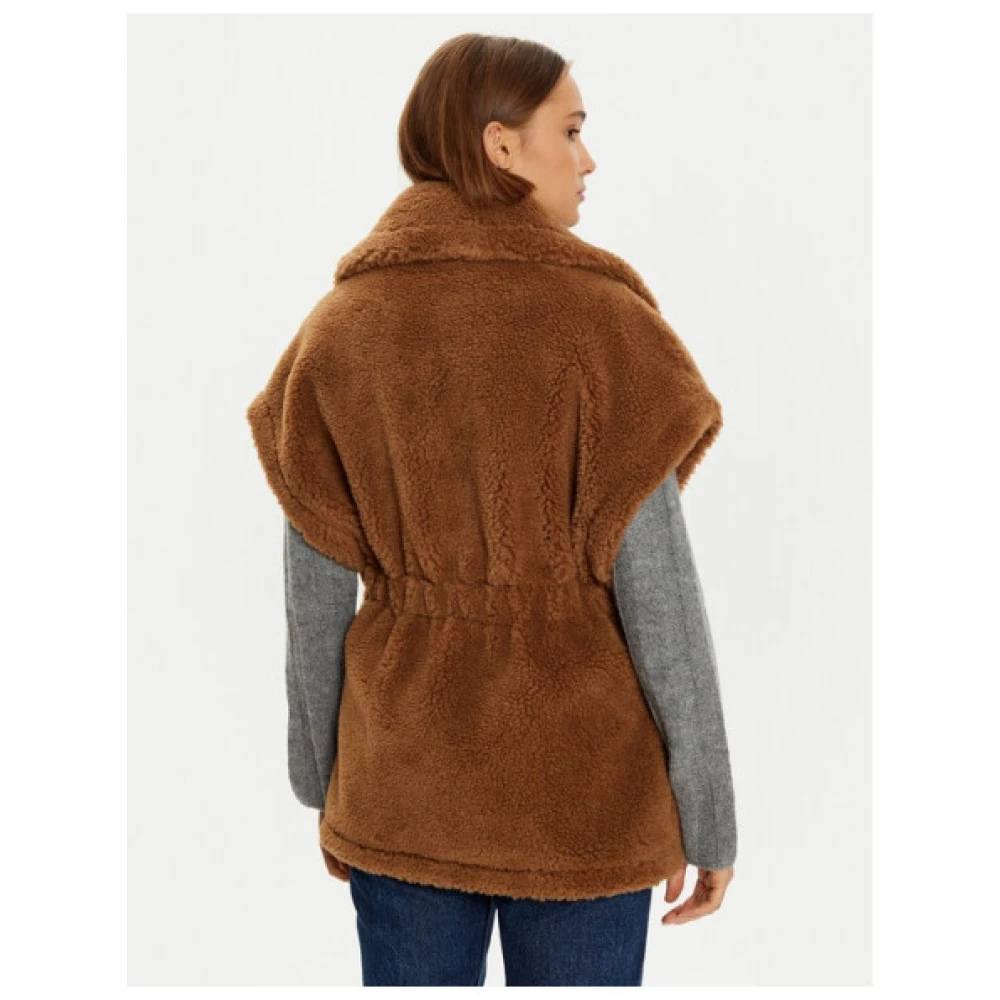Liu Jo Wollen Cape met Brede Kraag Brown Dames