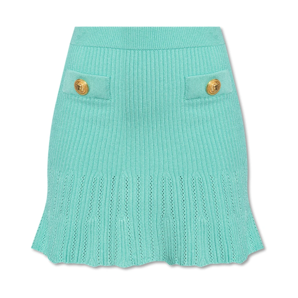 Balmain Gebreide skater rok Blue Dames