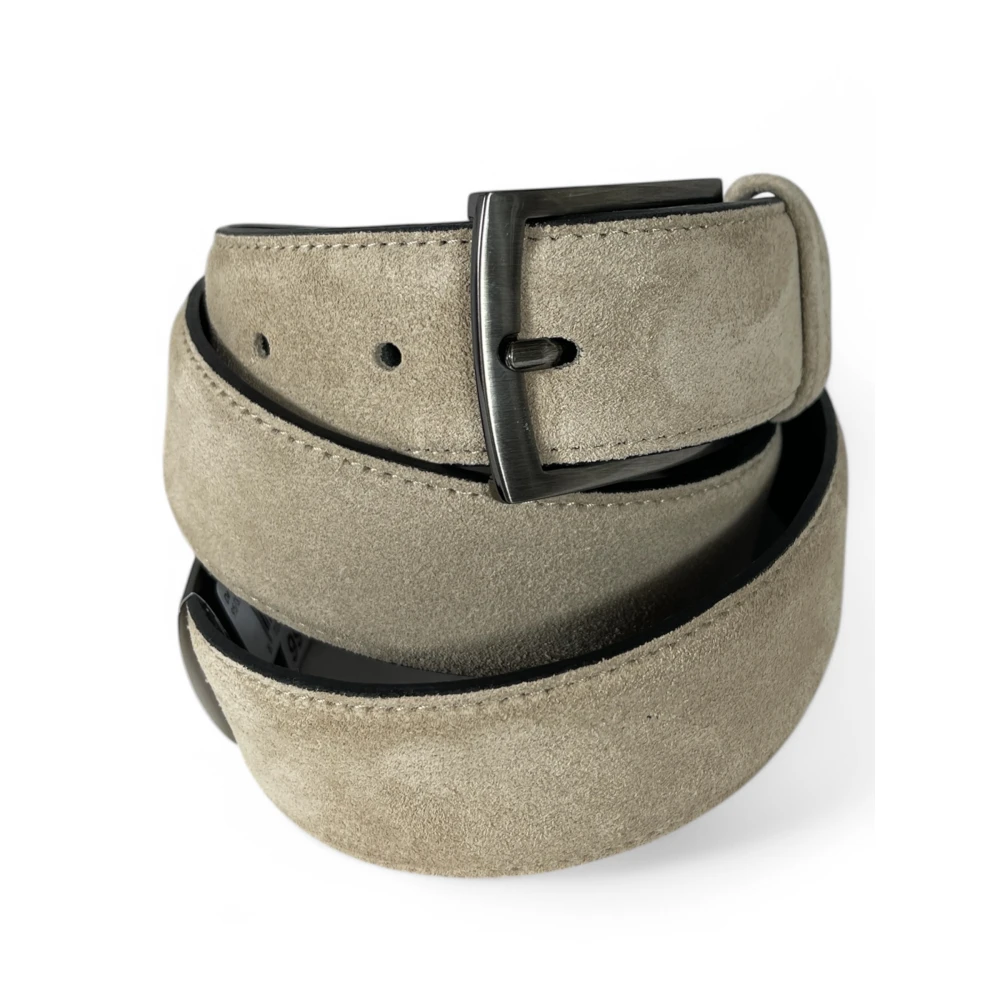 Van Bommel Floris Heren Riem LightBrown Suede Brown Heren