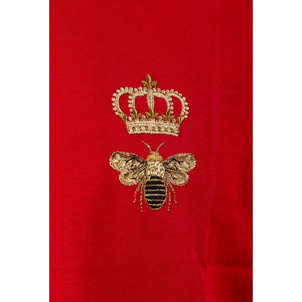 Dolce & Gabbana Kroon Bij Korte Mouw T-shirt Red Heren
