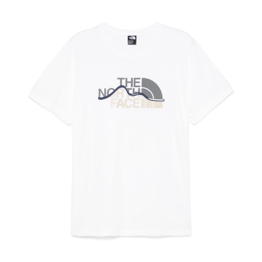 The North Face Wit Logo Print Crew Neck T-shirt White Heren