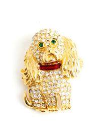 Hund Chrystal brosche
