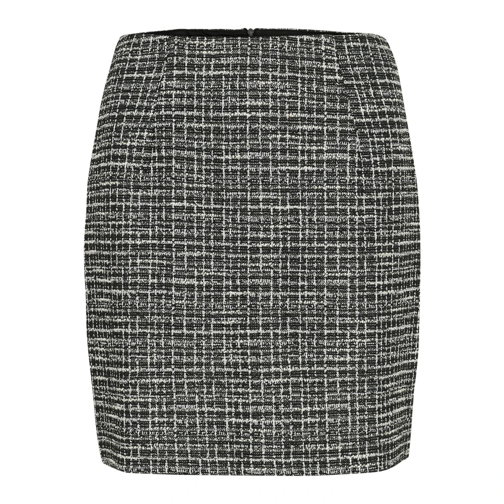 Cream Elegante Boucle Check Rok Multicolor Dames