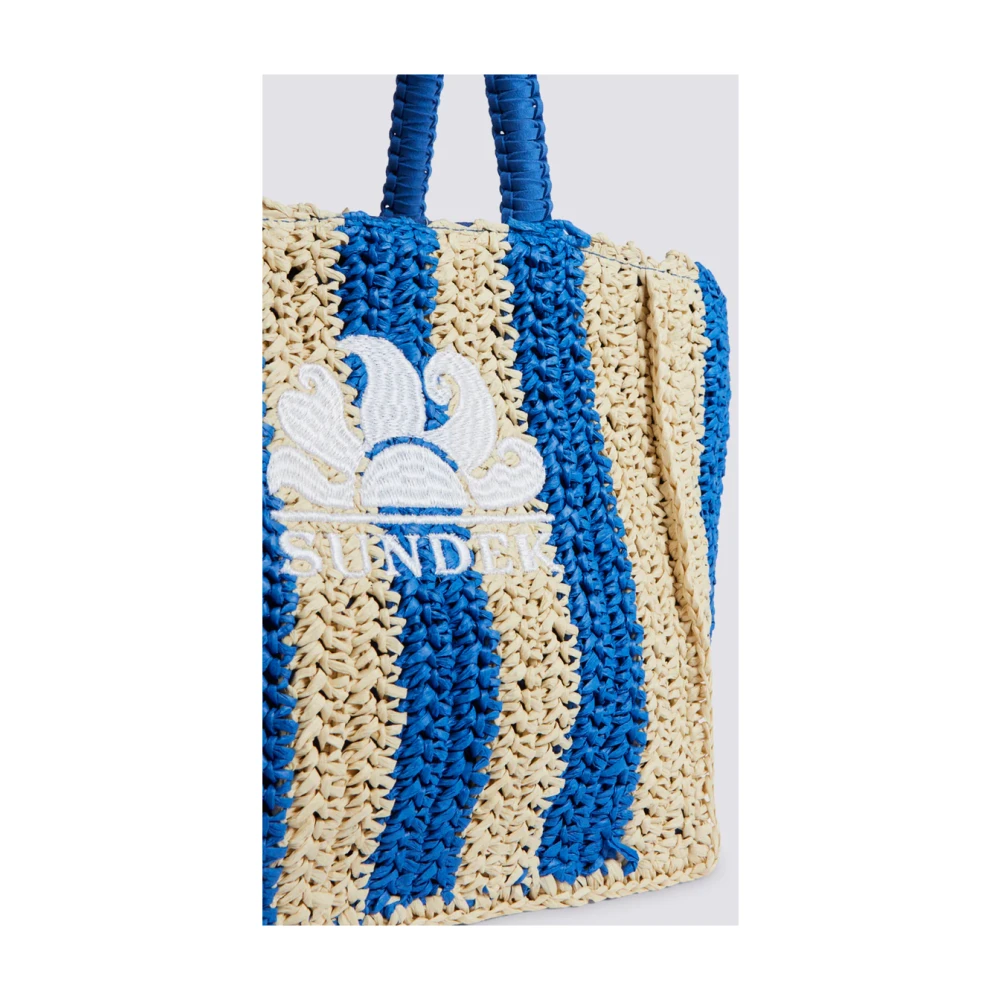 Sundek Strooien strandtas met logo Multicolor Dames