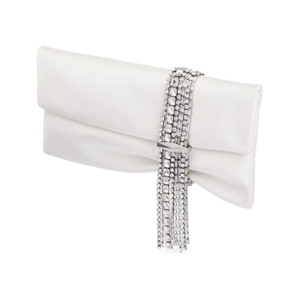 Jimmy Choo Kristalversierde Witte Omslagtas White Dames