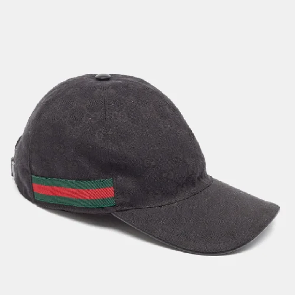 Gucci Vintage Pre-owned Canvas hats Black Heren