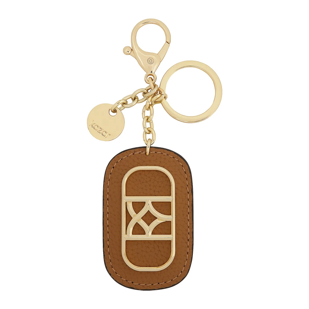 Kazar Bronzen sleutelhanger met groot monogram Brown Dames