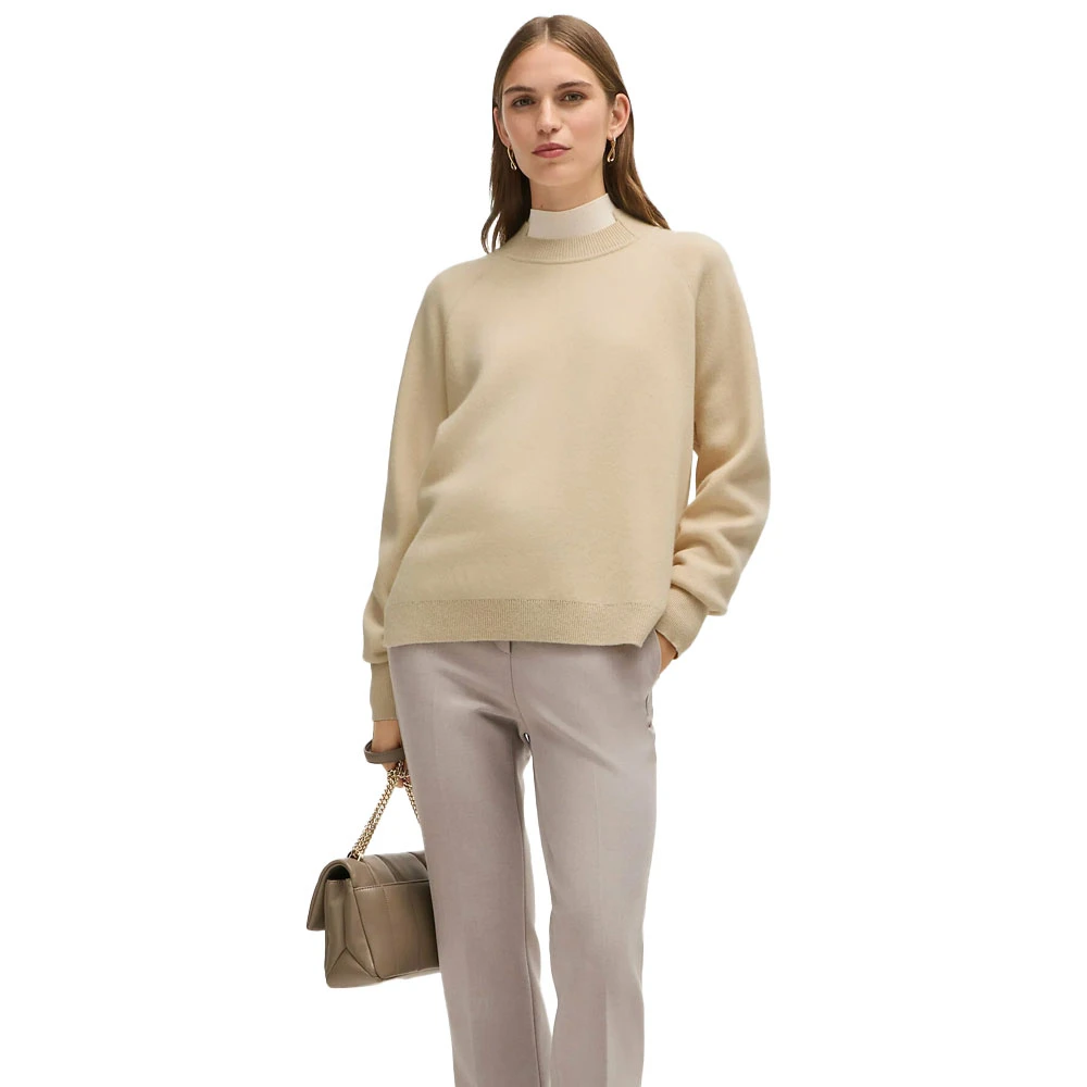 Hugo Boss Zachte Beige Gebreide Trui Beige Dames