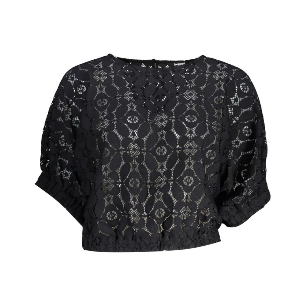 Desigual Donna Nero - Blusa Nera Da Con Maniche A Pipistrello - Blouses & Shirts - L