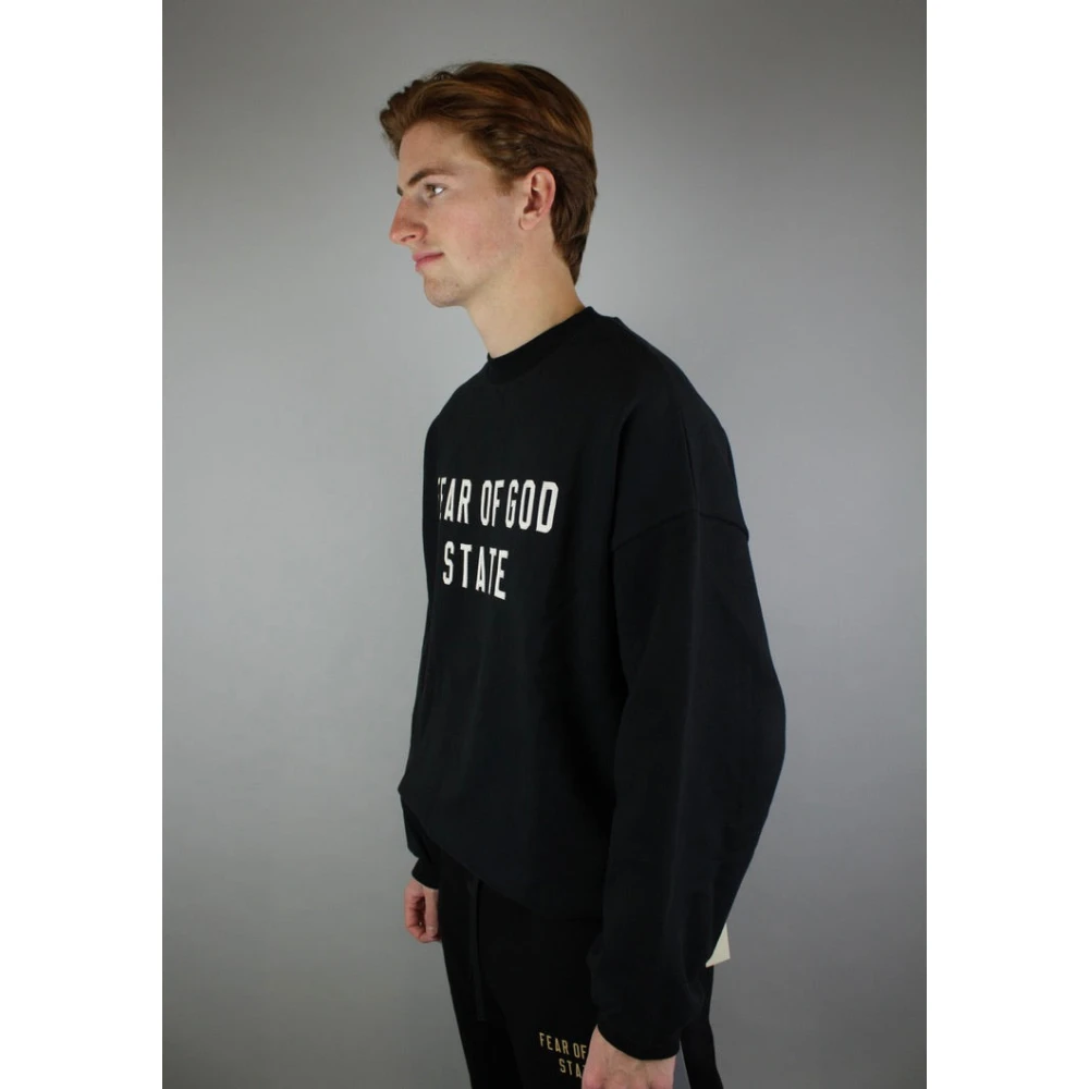 Fear Of God Zwart Heavy Fleece Crewneck Black Heren