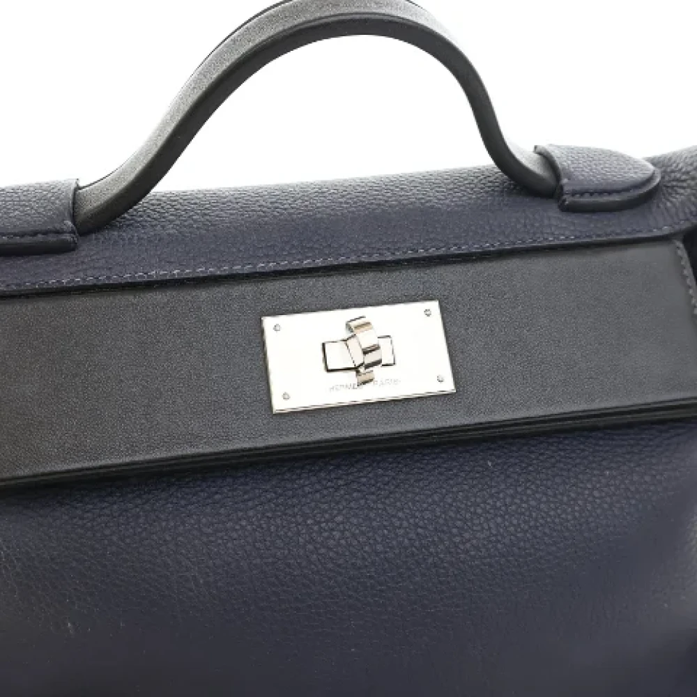 Hermès Vintage Pre-owned Leather handbags Blue Dames