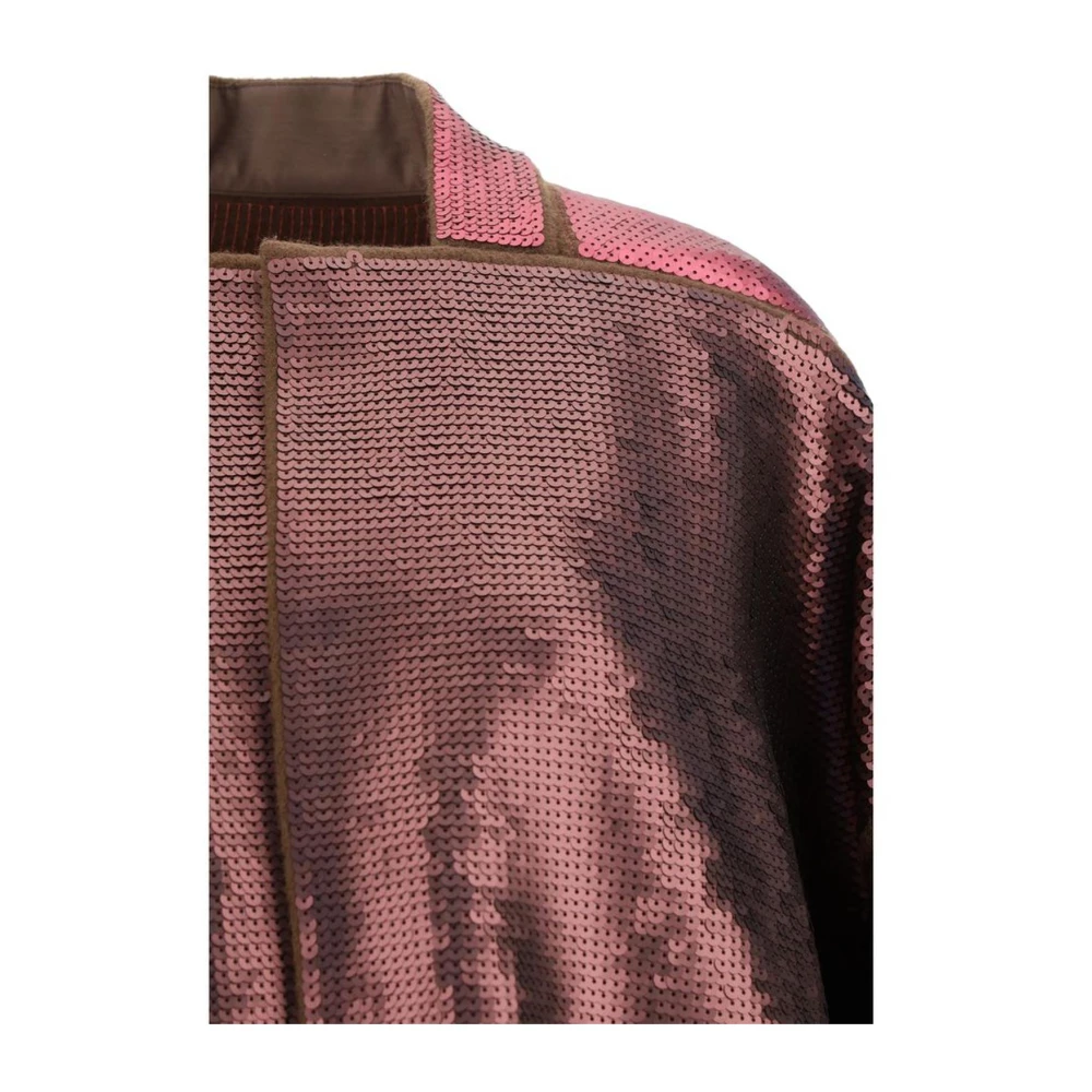 Rick Owens Wollen Jack met Pailletapplicatie en Trekkoord Purple Dames