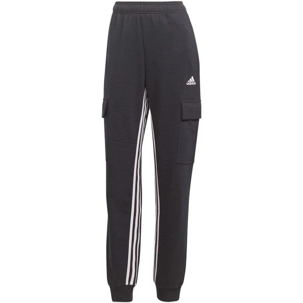 Adidas Hoge Taille Tapered Cargo Broek voor Vrouwen Black Dames