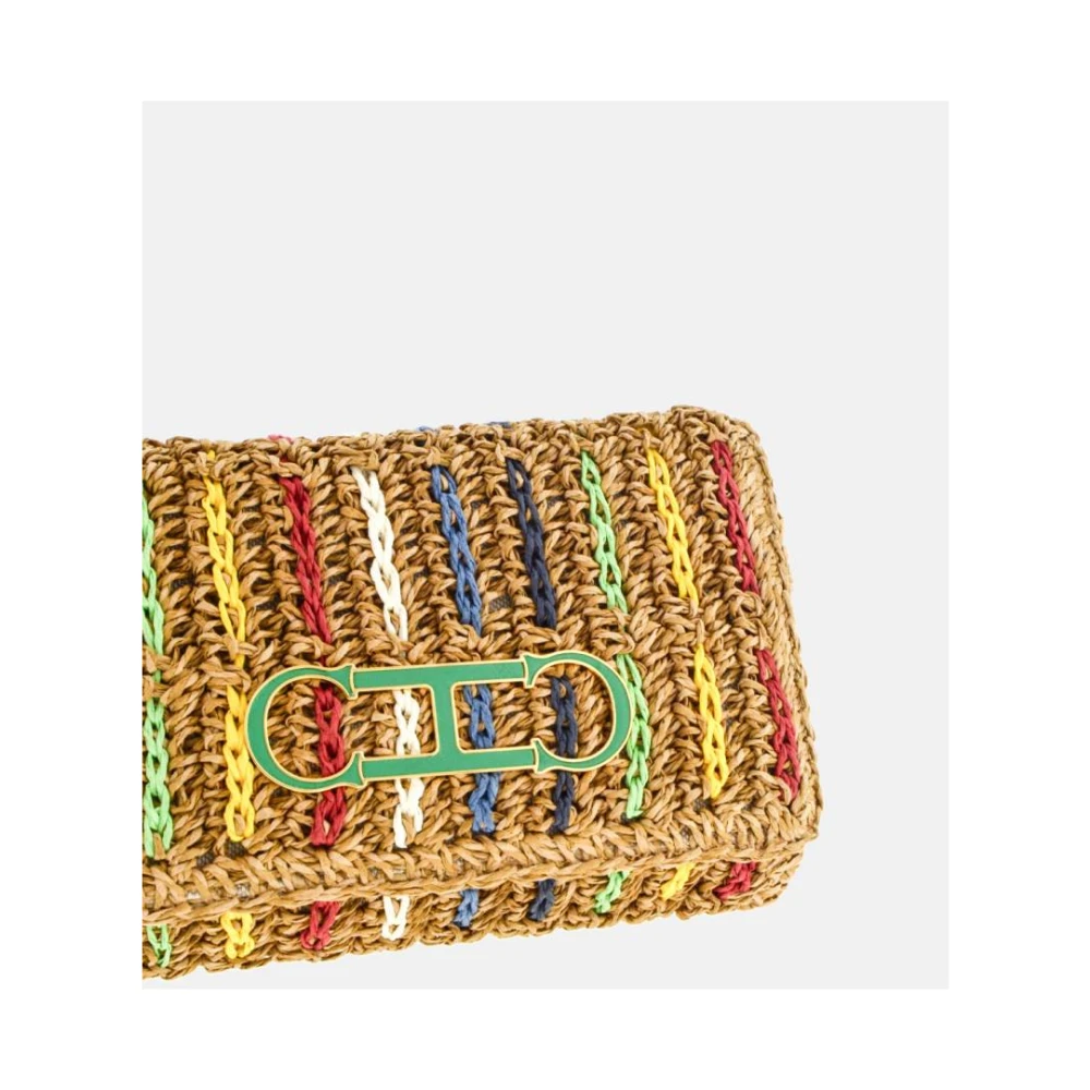 Carolina Herrera Gestreepte Soft Clutch met Gouden Armband Multicolor Dames