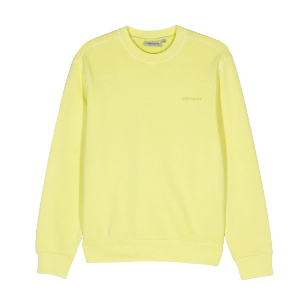 Carhartt WIP Script Sweatshirt Zwaar Katoenen Jersey Yellow Heren