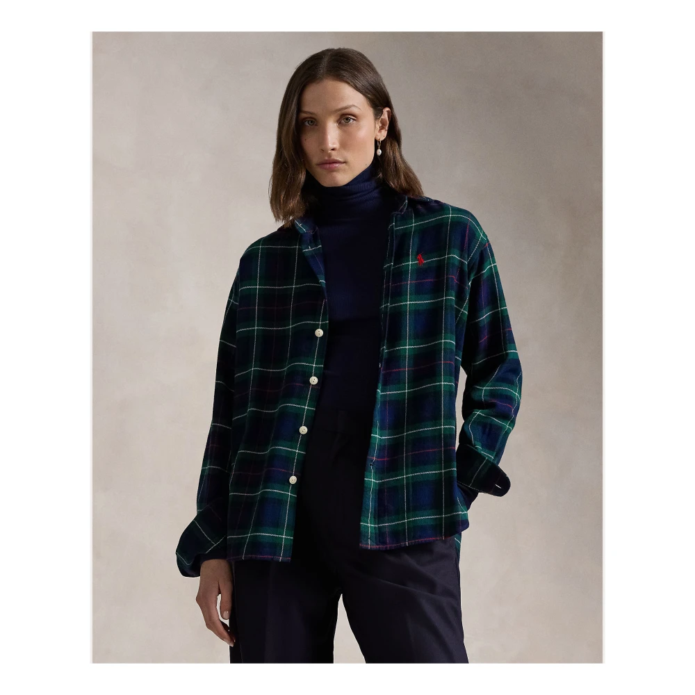 Polo Ralph Lauren Groen Geruite Katoenen Overhemd Green Dames