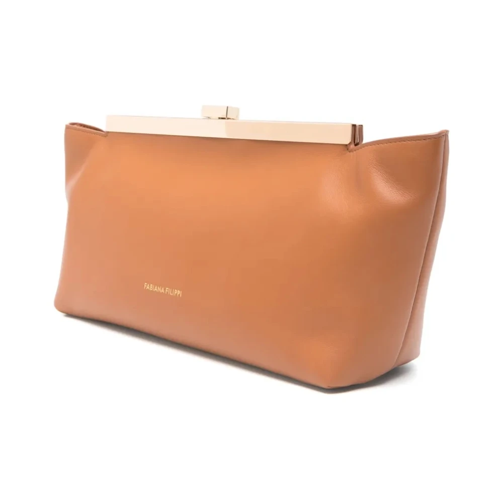 Fabiana Filippi Elegante Leren Schoudertas Brown Dames