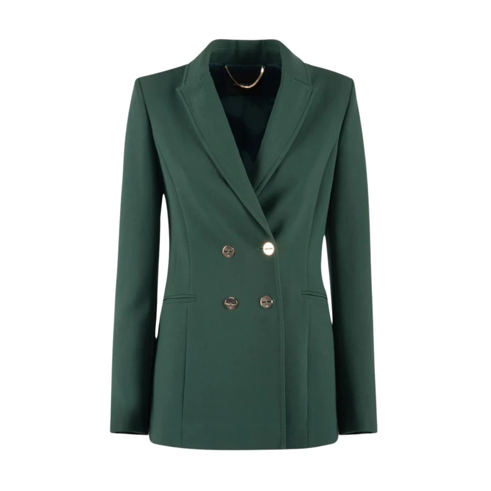Nenette Double-breasted jasje in dubbele crêpe Green Dames