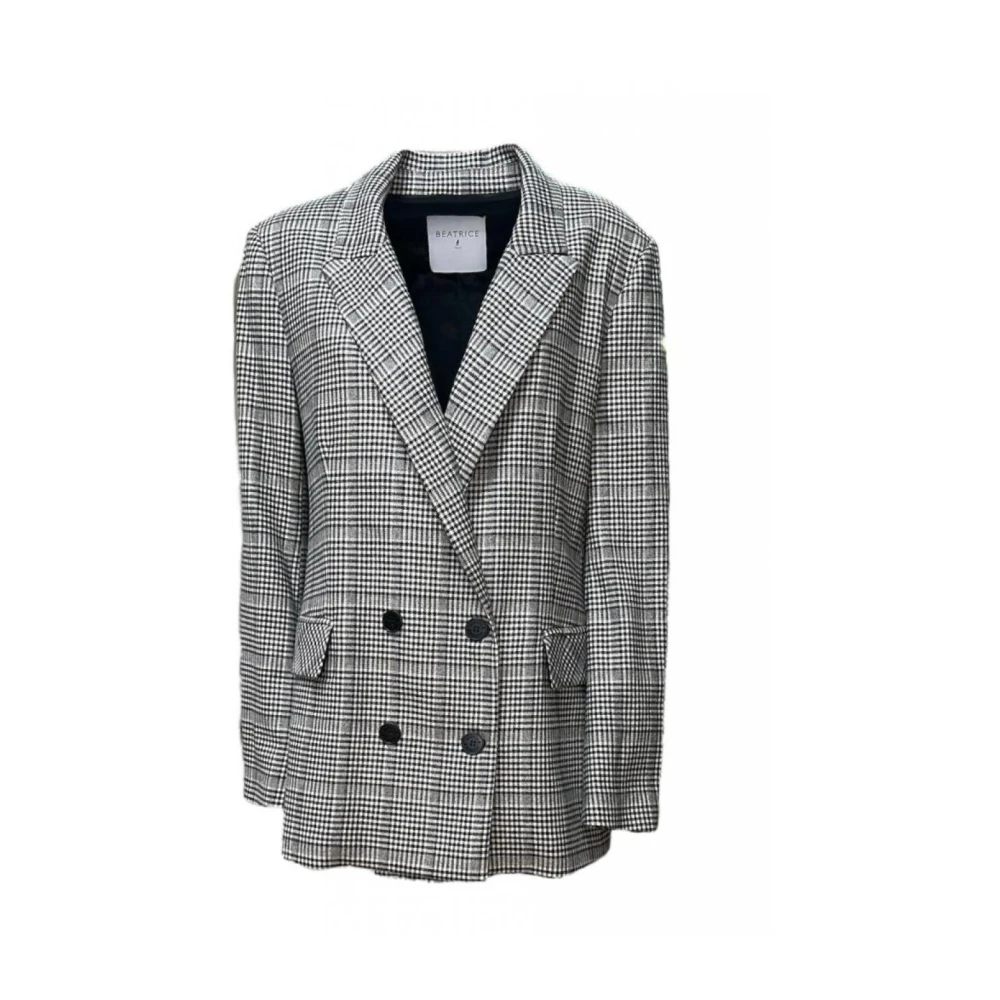 Beatrice .b Geruite Double-Breasted Jas Multicolor Dames