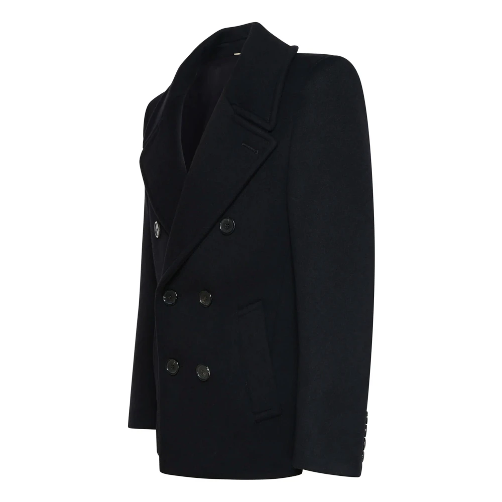 Saint Laurent Dubbelborst Jas Black Heren