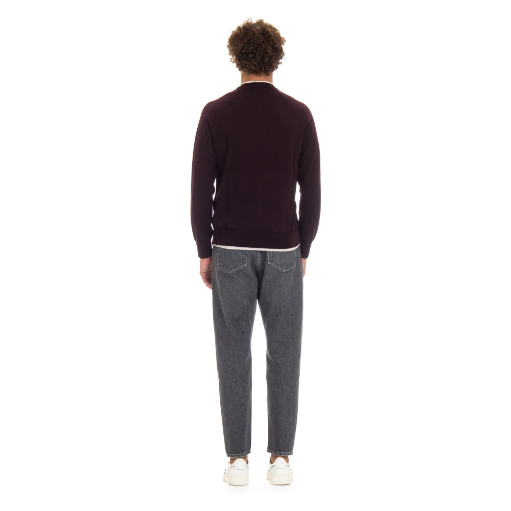 Eleventy Bordeaux Sweaters met Italiaans garen Red Heren