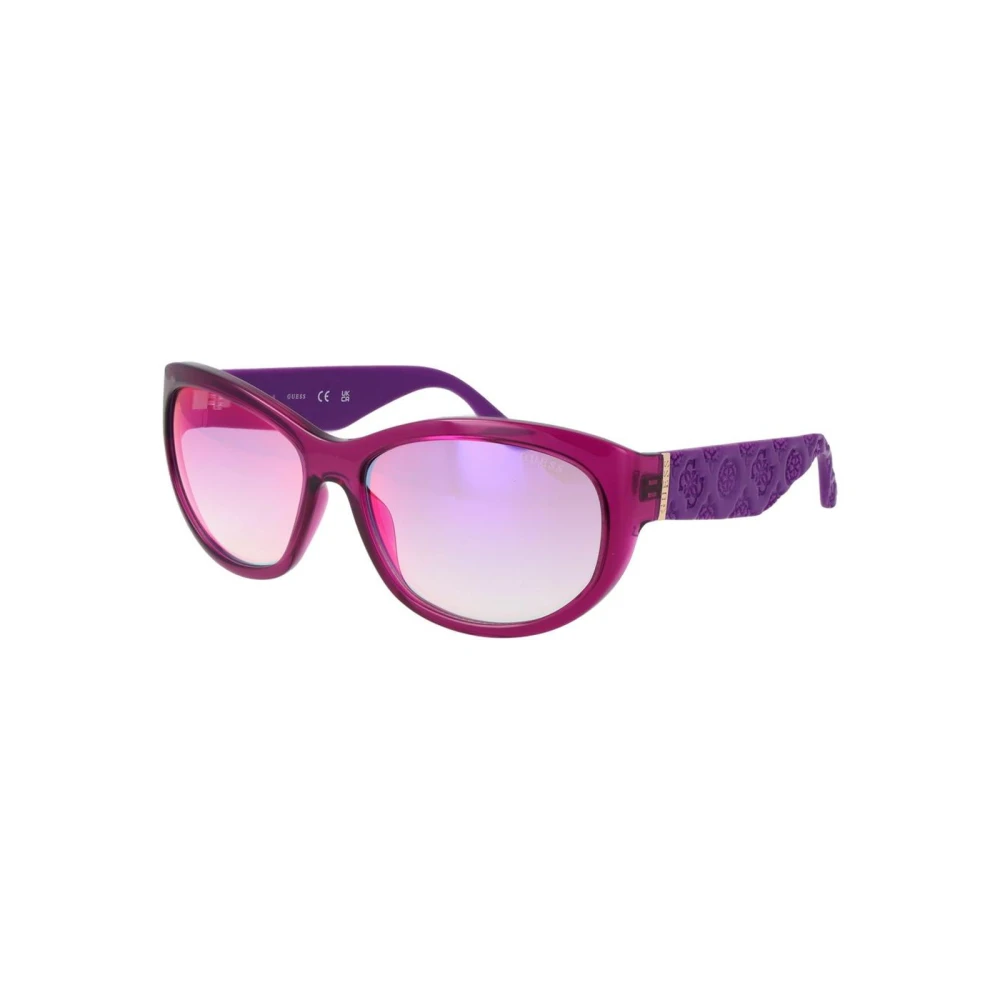 Guess Women's Purple Oval Sunglasses With Mirrored Lenses