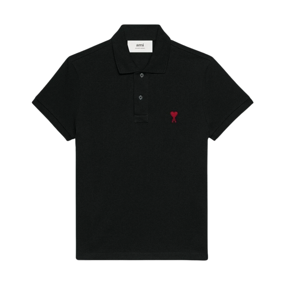 Ami Paris Ami de Coeur Poloshirt Black Heren