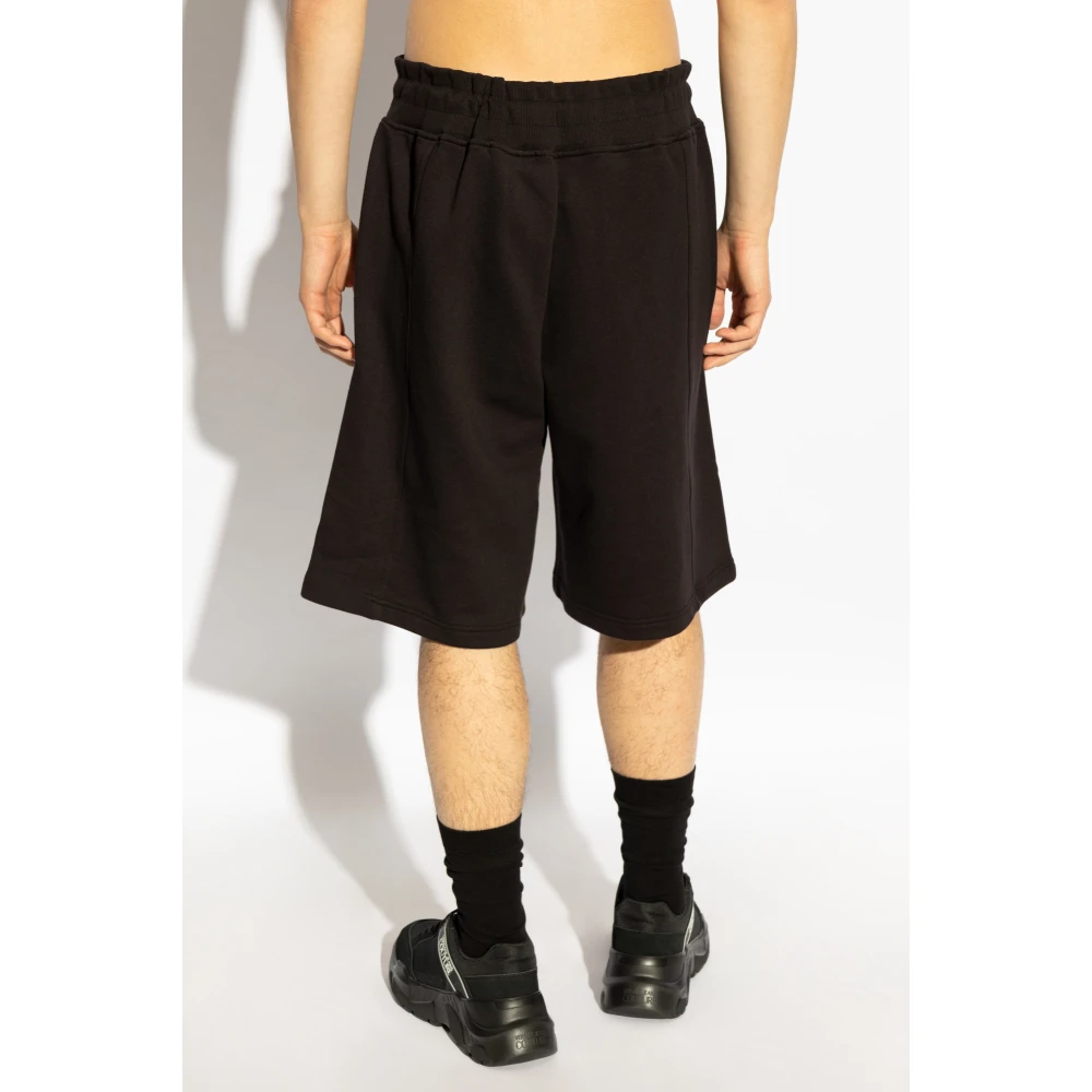 Versace Jeans Couture Shorts met geborduurd logo Black Heren