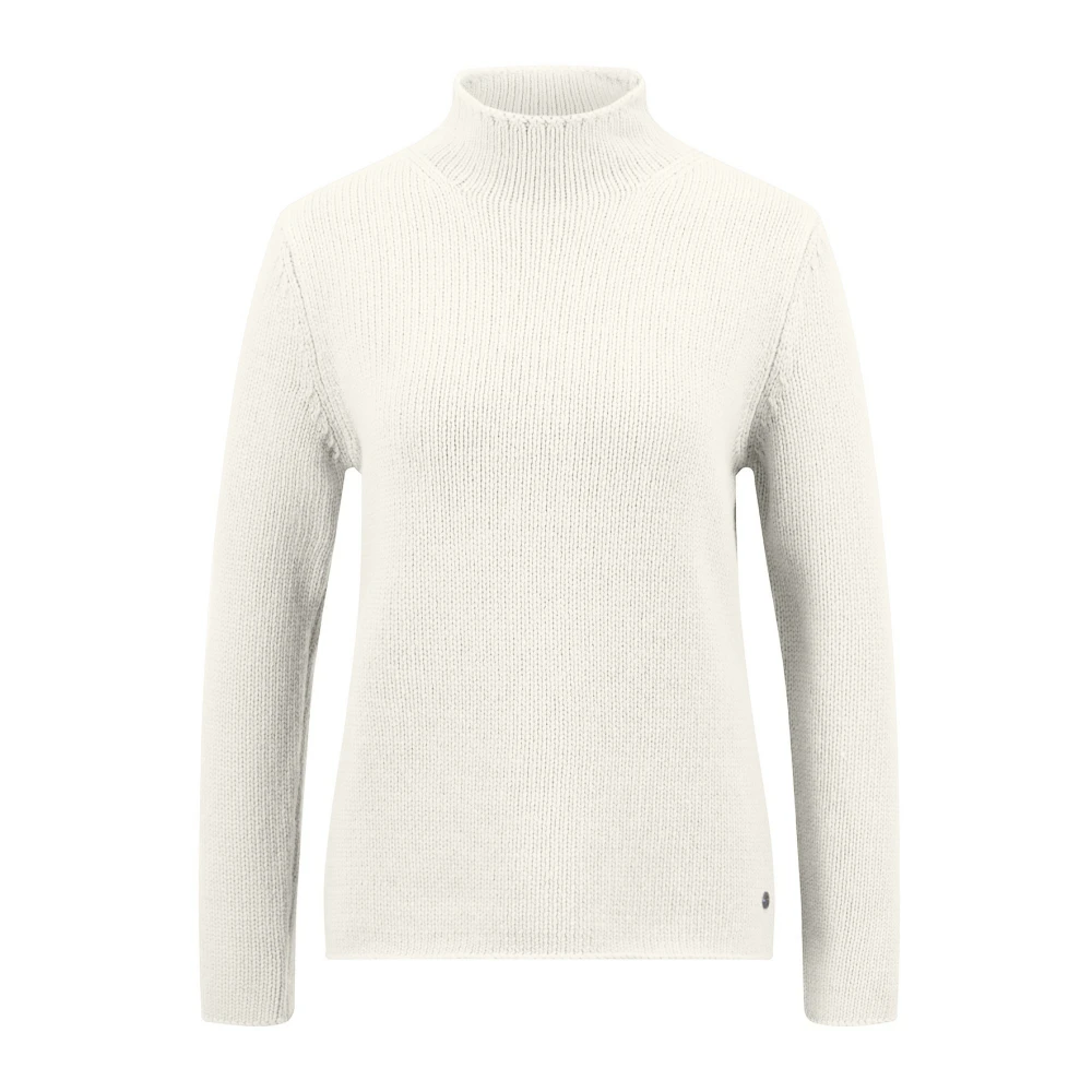 FYNCH-HATTON Softwool Opstaande Kraag Pullover White Dames