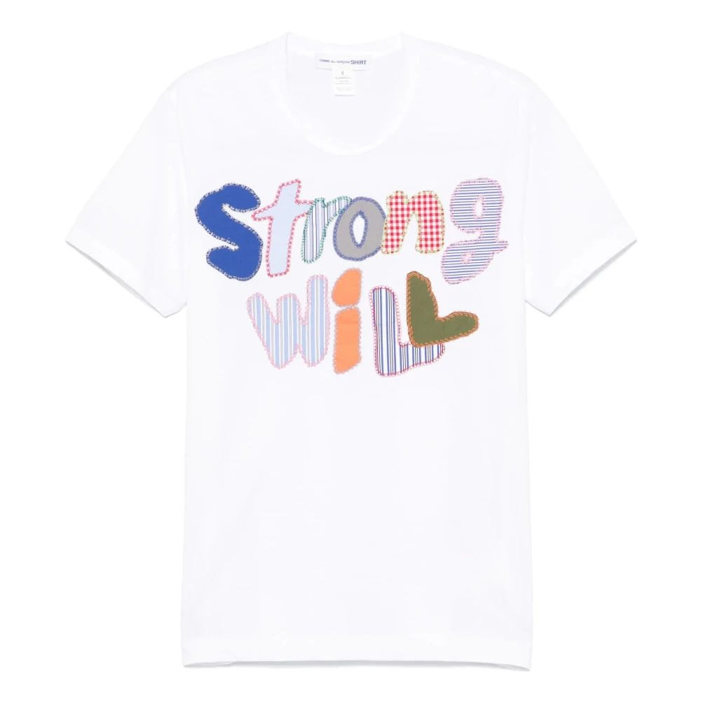 Comme des Garçons Patch-Lettering Jersey T-Shirt White Heren