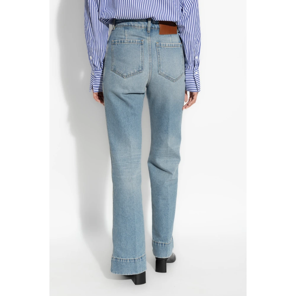 Victoria Beckham Jeans met logo Blue Dames
