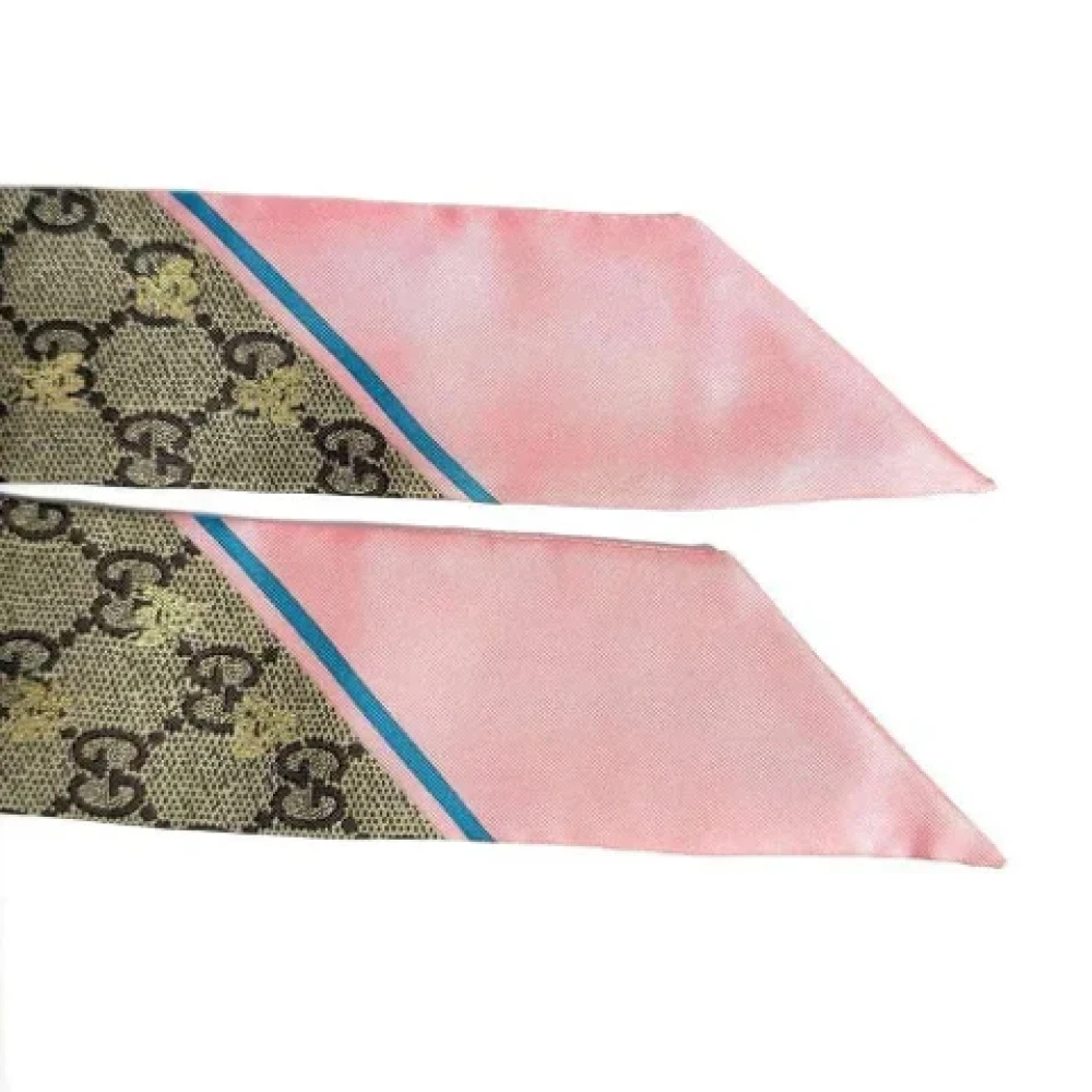 Gucci Vintage Pre-owned Silk scarves Beige Dames