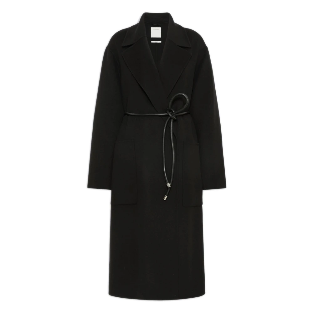 Sportmax , Belted Coats, Female, Black, 2XS, Spxzannata Oversized Coat