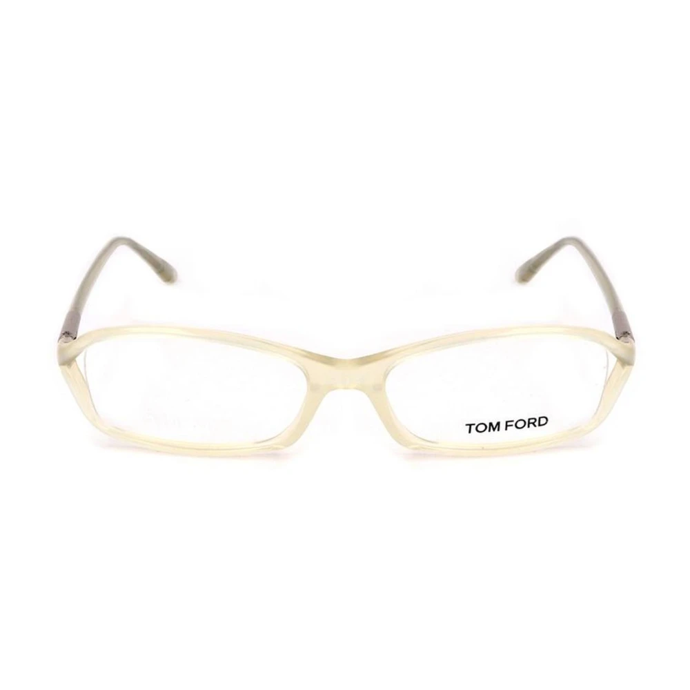 Tom Ford Witte Acetaatframebril met wijzerplaat White Dames