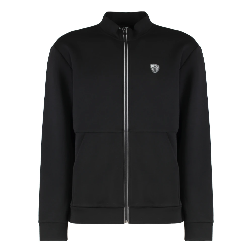 Emporio Armani Ea7 Mannelijk Zwart Hoodies & Sweatvesten Heren, 2XL, Polyester, Techno Trainingspak Met Volledige Rits