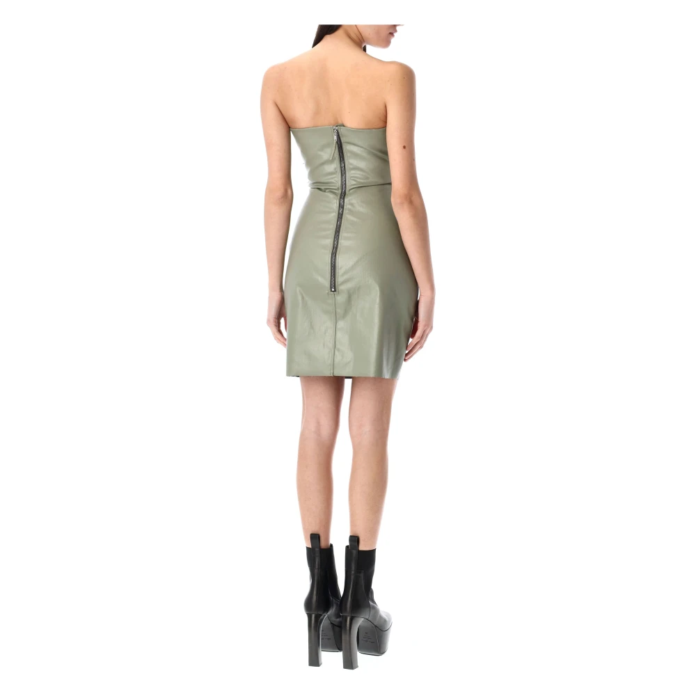 Rick Owens Geometrische Cut-out Strapless Jurk Green Dames